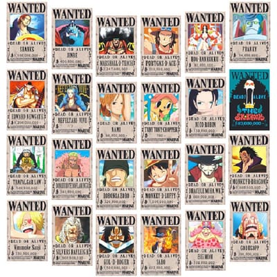 28.5*19.5CM Anime Wanted Beloningsposters Huisdecoratie Muursticker Papier Poster Hangen voor Muur