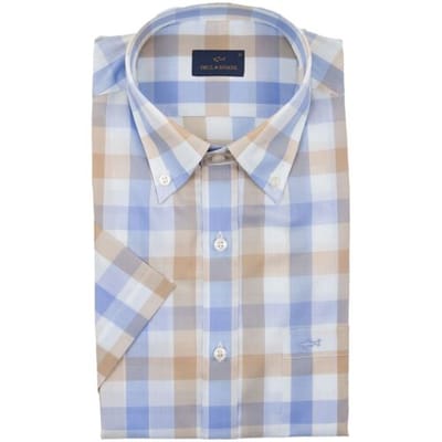 Paul & Shark Overhemd Spesso Check Blauw-Geel / male