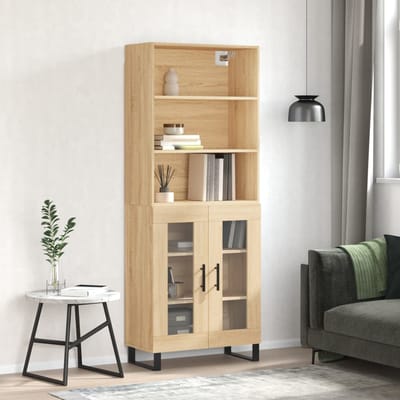 vidaXL - Hoge - kast - 69,5x34x180 - cm - bewerkt - hout - sonoma - eikenkleurig