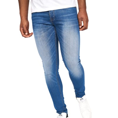 Crosshatch Heren Barbeck Slim Jeans (Stone Wash)