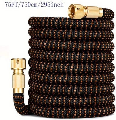 Livano Tuinslang Flexibel - Tuinslangen - Haspel - Spuitpistool - 22.5 Meter - Bruin