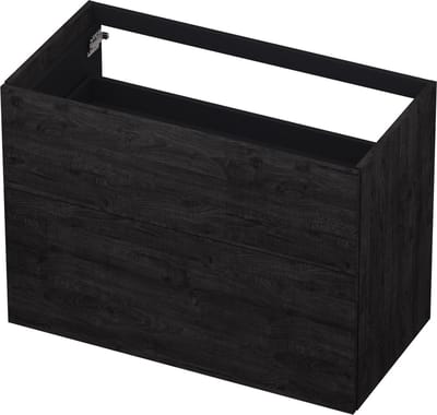 INK® wastafelonderkast 2 laden greeploos push to open hout decor 90x45x65cm, houtskool eiken
