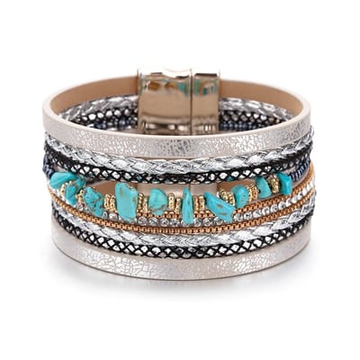 Sorprese armband - Spring - armband dames - wikkelarmband - leer - cadeau - Model G