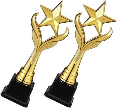 Award Trofee Bekers - Eerste Plaats - Feestelijke Beloning - Ster Gouden Design - 28.7 cm - Goud