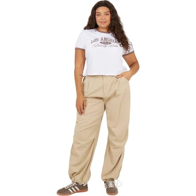 Brave Soul Dames/Dames Plus Cargo Broek (Steen)