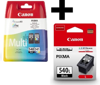 Canon PG-540 + CL-541 & PG-540L - Inktcartridge - Origineel - Zwart + Kleur en Zwart L + Retourzakje