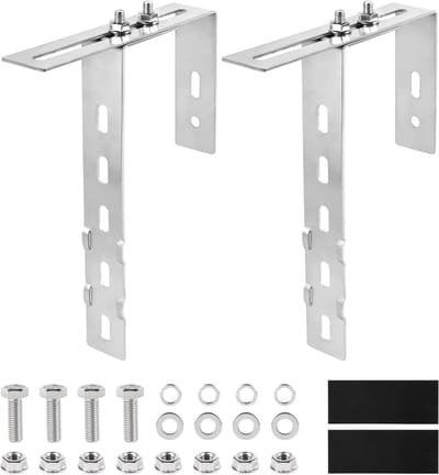 Zonnepaneel Haken - Balkon Montage - Energie Opwekken - Verstelbaar 6-18cm - 2x Set - Zilver