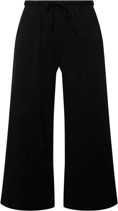 Ulla Popken - Dames - Marlene broek jersey elastische tailleband - Klassiek zwart - Maat 54+