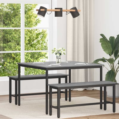 vidaXL - Eettafels - 110 - x - 110 - x - 75 - cm - Bewerkt - hout - Grijs - Sonoma
