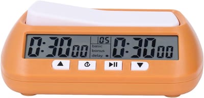 Digitale Schaakklok - Toernooi Timer - Strategische Spellen - Aftel Functies - 14 x 9 x 5 cm - Geel