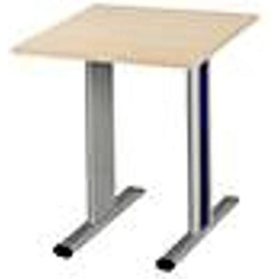 Schäfer Shop  Select Planova vergadertafel, vierkant, 800 x 800 mm, ahorndecor, accentlijsten gentiaanblauw