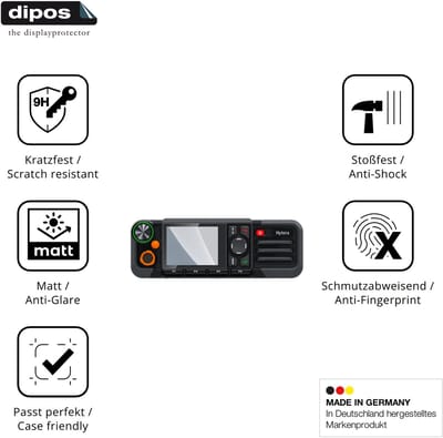 dipos – 2x Matte Pantserfolie geschikt voor Hytera HM785 | 9H Screenprotector