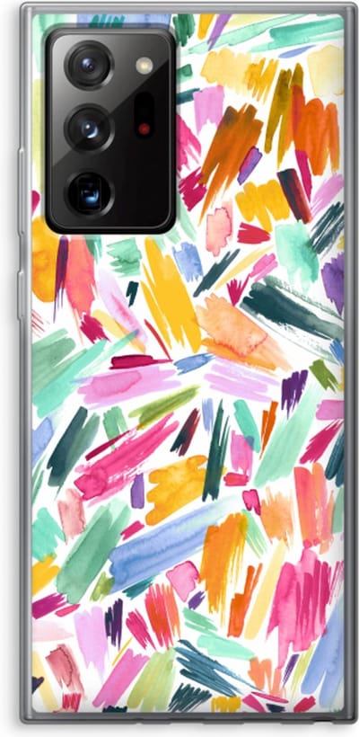 Case Company® - Hoesje geschikt voor Samsung Galaxy Note 20 Ultra / Note 20 Ultra 5G hoesje - Watercolor Brushstrokes - Soft Cover Telefoonhoesje - Bescherming aan alle Kanten en Schermrand
