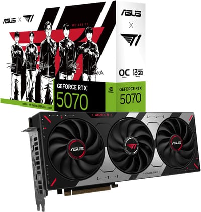 ASUS NVIDIA GeForce RTX 5070 T1 OC - Videkaart - 12GB - GDDR7 - PCIe 5.0 - 1x HDMI 2.1b - 3x DisplayPort 2.1a