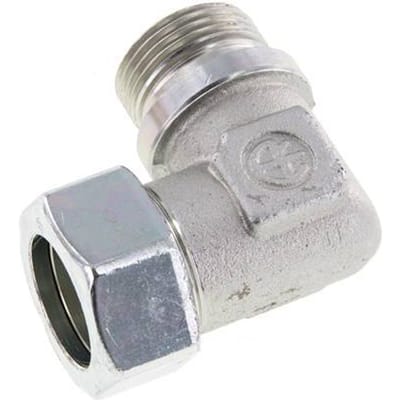 G 1'' Buitendraad x 28L Verzinkt Stalen L-Fitting 90graden 160 Bar DIN 2353 - FL2E-MC-EZ-100G-28-L