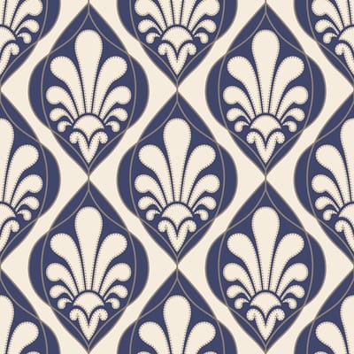 Barok behang 240139 blauw creme goud