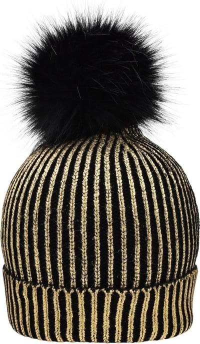 Myrtle Beach Vrouwen/dames Metalen Beanie (Goud/Zwart)