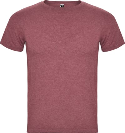 2 Pack T-shirts unisex met korte mouwen 'Fox' melangeweefsel / melee 160 gram Granaat rood - S