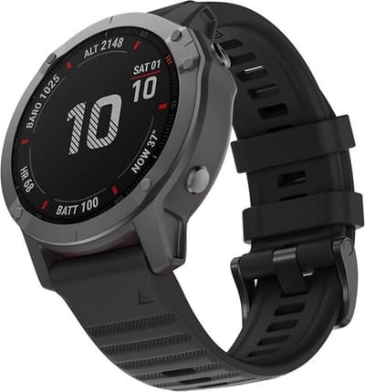 By Qubix - Geschikt voor Garmin bandje - 26mm Quickfit - Siliconen bandje - Zwart - Geschikt voor Garmin Epix Pro Gen 2 (51mm) / Quatix 7X / 6X & Tactix 7 (pro)