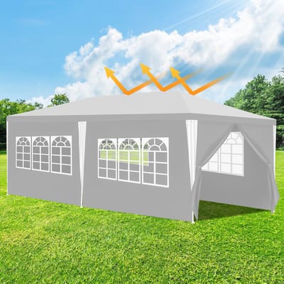 Partytent Paviljoen Zijwanden bruiloft receptie partytent PE feesttent eenvoudige montage 3x6m Wit
