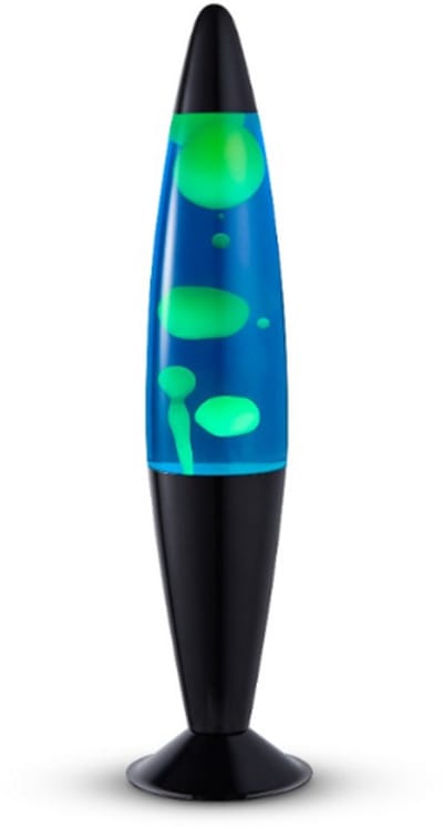 Lighto Lavalamp - Blauwe Vloeistof met Gele Lava - voor Kinderen - Zwart