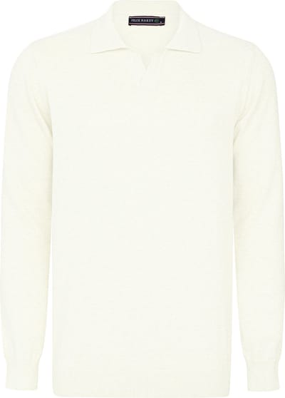 Felix Hardy Gebreide Polo Trui - Polo Kraag - Sweater - 100% Katoen Heren Ecru - M