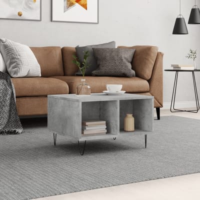 vidaXL - Salontafel - 60x50x36,5 - cm - bewerkt - hout - betongrijs