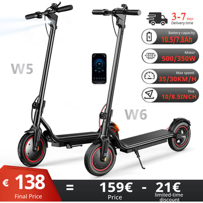 W5/W3 City Elektrische Scooter 8,5 Inch Band 36V7.8Ah Max Snelheid 25km/u Bereik 24-34km Dubbele Rem Met APP Elektrische Scooters