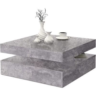 Lage tafels Coffee Table Basse Pivotante Béton Gris Clair