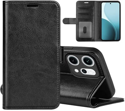 MobyDefend Hoesje - Geschikt voor Oppo Reno14 - Wallet Book Case (Sluiting Achterkant) - Zwart