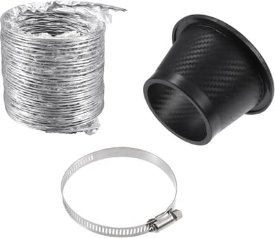 Dailygoods- Luchtinlaatpijp Universele Pasvorm - Remluchtpijp - Flexibele Slang - Slangband - Aluminium/Plastic - Carbon Fiber Patroon - Luchtpijp