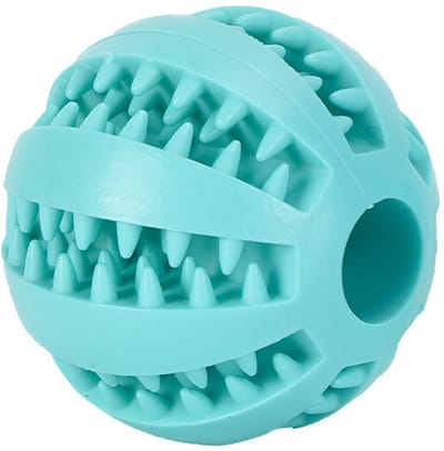 Oneay 1 stuk Hondenbijtballen, duurzaam, IQ-puzzelspeelgoed voor puppy's, kleine en grote honden, geschikt voor het reinigen van de tanden, kauwen, spelen en het geven van snoepjes - 7cm - Blauw