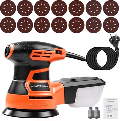 5 Inch Excentrische Schuurmachine - 350W 230V - Houtbewerking Polijstmachine - Met 14 stuks schuurpapier - 13000 tpm - Houtbewerking Polijst Schuurmachine - Schuuroppervlak - voor doe-het-zelf houtbewerking, polijsten en slijpmachine