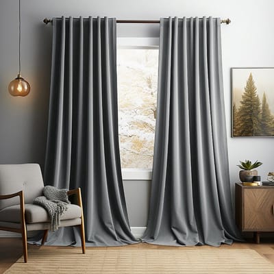 Gordijnen Blackout - Gordijnen - Gordijnen Kant en Klaar 2 Stuks - Fluwelen Gordijnen - Warmtewerend Gordijn - Geschikt Voor Woonkamer Slaapkamer - B 132 x H 213cm - Grijs