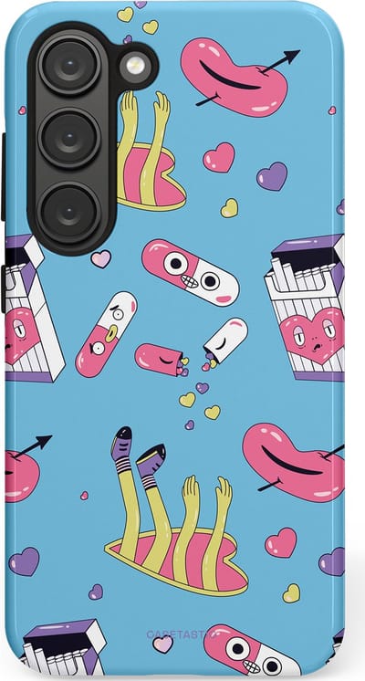 Casetastic Hoesje Geschikt voor Samsung S23 - Stijlvolle Beschermende Duo-layer Case - Liefdespil