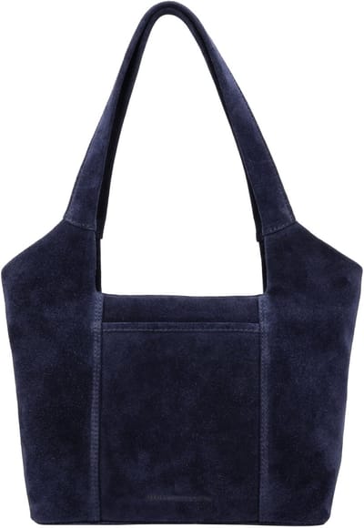 Hide & Stitches Brazos Schoudertas - 30 x 21 x 10,5 cm - Suede - Leer - Dames Tas - Leren Dames Tas - Blauw