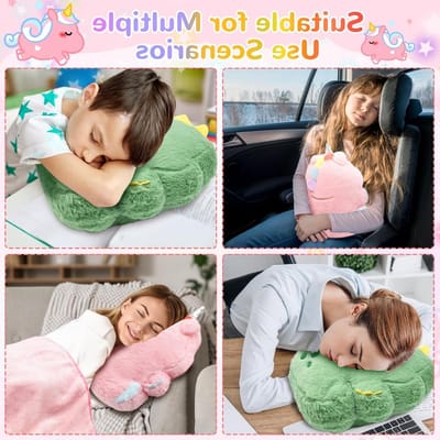 Reisdeken en Kussen Set 2-in-1 100 x 170 cm, Pluche Reisdeken, Comfortabel Kussen voor Kinderen en Volwassenen, Perfect voor Naps en Reizen