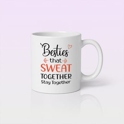 Besties Die Samen Zweten Blijven Samen Koffiemok – Cadeau voor Fitnessvrienden
