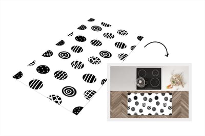 Keukenloper - Loper keuken - Patronen - Stip - Zwart Wit - 120x60 cm - Keukenloper vinyl