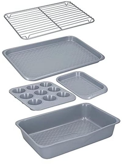 Stapelbare bakvormen set van 5, koolstofstaal met keramische coating