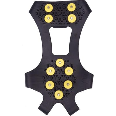 10 noppen Sneeuwijsklauw Antislip Sneeuwijs Thermoplastic Elastomeer Klimschoenen Spikes Handvatten Schoenplaten Overschoenenovertrekken Stijgijzers zwart