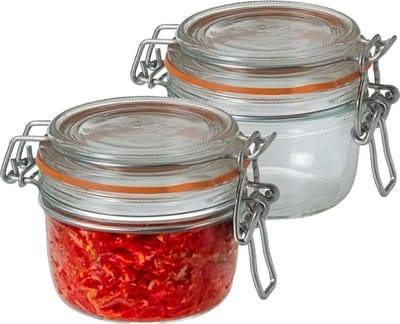 Le Parfait Weckpot - 2x - glas - transparant - 7 x 7 cm - 125 ml - voorraadpot