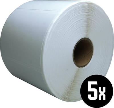 DULA Compatible Zebra Labels 70x50mm - 1000 etiketten per rol - kern 25mm - Wit - Permanent - 5 roll