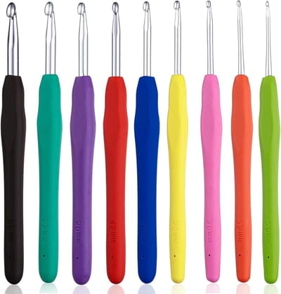 Haaknaalden Set - Breinaalden - Haken Breien - Ergonomische Handgrepen - 9 Delig 2mm-6mm - Metaal
