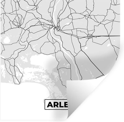 Muurstickers - Sticker Folie - Kaart – Stadskaart – Frankrijk - Arles - Plattegrond - 100x100 cm - Plakfolie - Muurstickers Kinderkamer - Zelfklevend Behang XXL - Zelfklevend behangpapier - Stickerfolie