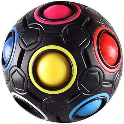 Cube Antistress Jouets Fidget Magiques Puzzle Boules Arc-en-ciel Jouet Éducatif pour Enfants Adulte Enfant Soulageur de Stress Anxiété Cadeau de Noël noir