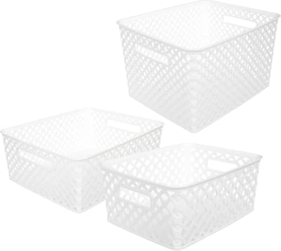 Opbergmanden/opbergboxen - 4L - 11L - 19L - wit - kunststof - set van 3x