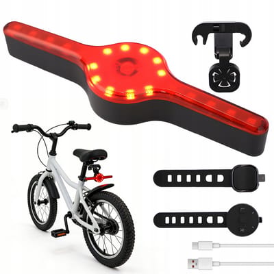 Fietsachterlicht - Fietswaarschuwingslicht - Slim Fietsachterlicht met Afstandsbediening - Intelligente remsensor - Zwart - 300mAh USB-C - IPX5 Waterdicht & 7 Modi
