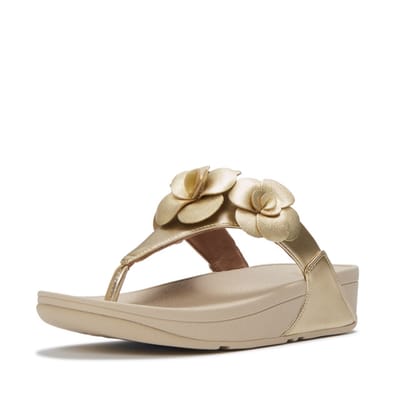 Fitflop Lulu Bloem Teen-Post Platina Sandalen