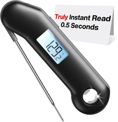 SnelShoppen - Digitale Vleesthermometer, Grillthermometer, 0,5s Directe Weergave, Nauwkeurigheid ± 0,3 °C, IP67 Waterdicht, Magnetische Thermometer vo